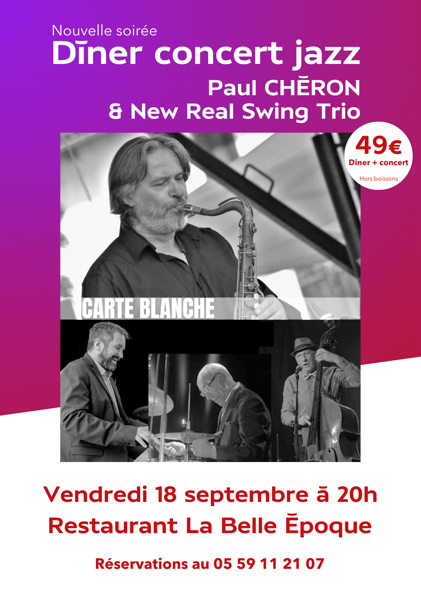 SOIRÉE JAZZ – PAUL CHERON & NEW REAL SWING TRIO