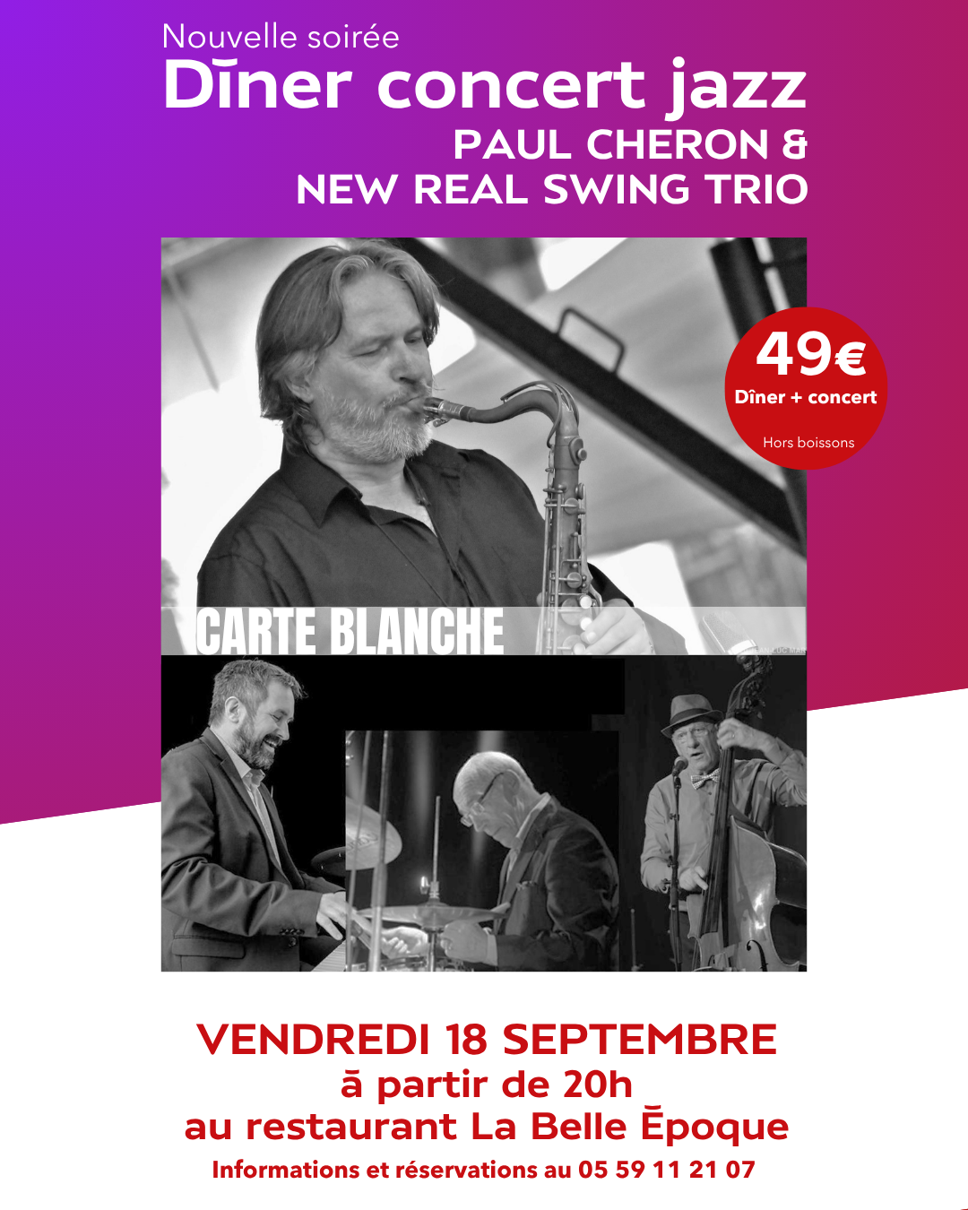 SOIRÉE JAZZ – PAUL CHERON & NEW REAL SWING TRIO