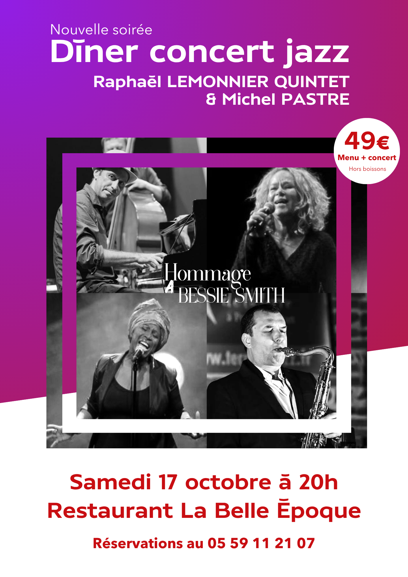 SOIREE JAZZ AVEC RAPHAEL LEMONNIER QUINTET & MICHEL PASTRE